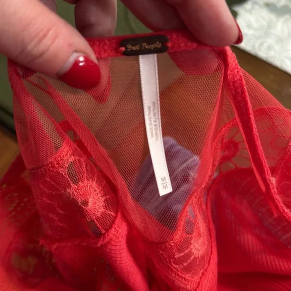 FREE PEOPLE - LOLA LONG SLEEVE TOP IN ROSE CRIMSON NEW - Picture 7 of 7